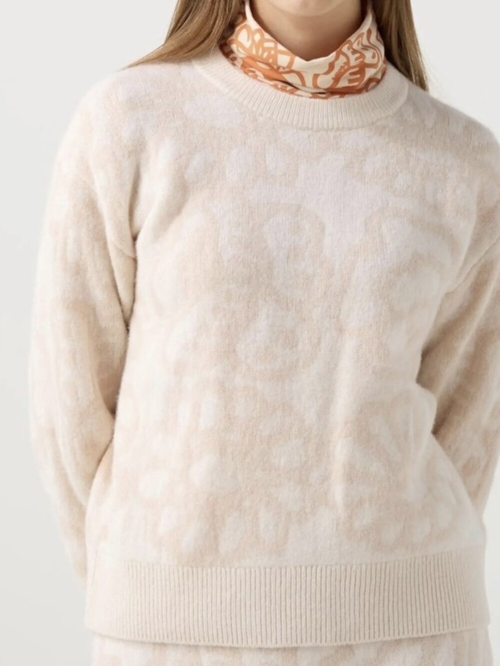 Uniqlo x Marimekko Ivory 100% Wool Contemporary Floral Sweater (Size S)